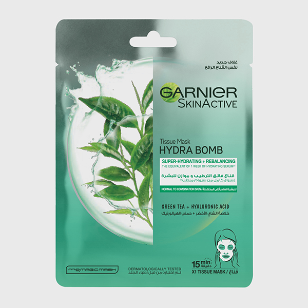 GARNIER HYDRA BOMB SHEET MASK (GREEN TEA+HYALURONIC) - Tay Pharmacies