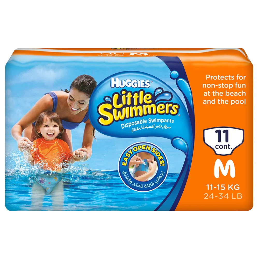 HUGGIES LITTLE SWIMMER (M) (11-15KG) DIAPERS 11P - Tay Pharmacies