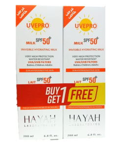 UVEPRO INVISIBLE HYDRATING MILK SPF50+ LAIT 1+1OFF