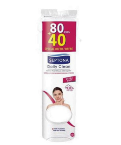 SEPTONA COTTON 80+40PCS قطن مكياج مزدوج