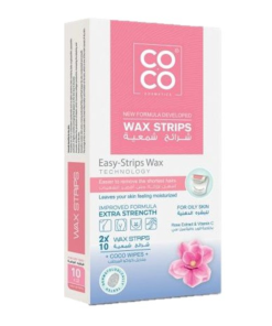 COCO WAX 10 STRIPS OILY SKIN ROSE & VIT C