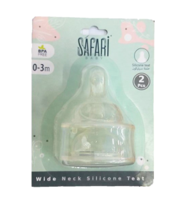 SAFARI S097 0-3M SILICONE TEAT 2PCS حلمة عريضة