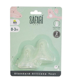 SAFARI S094 0-3M SILICONE TEAT 2PCS حلمة سيليكون