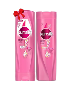 SUNSILK SH+COND 350ML قوة ولمعان روز OFF50