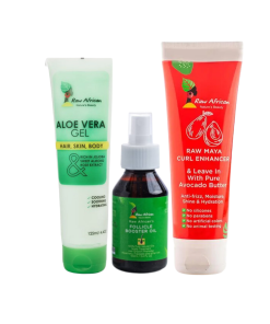 RAW AFRICAN ALOE GEL+FOLLICLE OIL+LEAVE IN OFF15