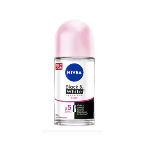 NIVEA ROLL INVISIBLE B & W CLEAR 72H W 50ML