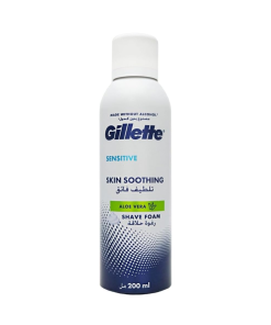 GILLETTE SHAVE FOAM SENSITIVE 200ML ALOE VERA