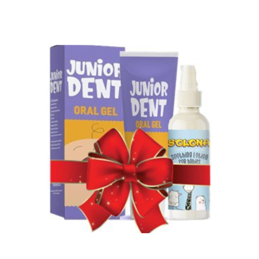 JUNIOR DENT ORAL GEL 50GM+SOLONA SOOTHING LOTION FOR BABIES 100ML OFF